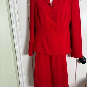 John Meyer Red Blazer and Skirt Set